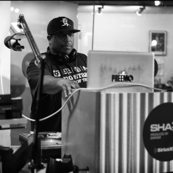 DJ Premier Pic behind DJ Booth at Shade 45 (July 2018)