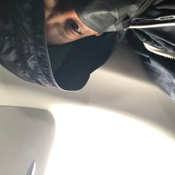 Preemo Pic on plane with mask