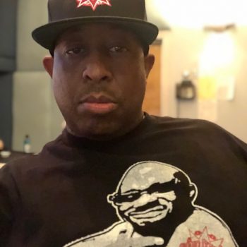 DJ Premier with GS Red Hat and Guru Tattoo Tee